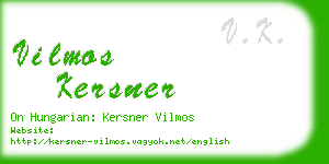 vilmos kersner business card